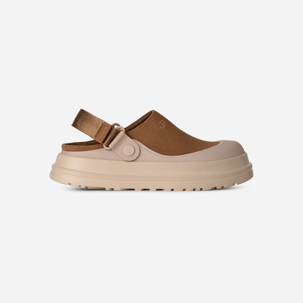 Sabot GoldenGlow en daim Chestnut