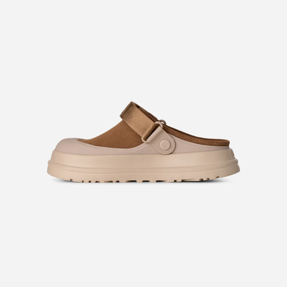 Sabot GoldenGlow en daim Chestnut vue 3
