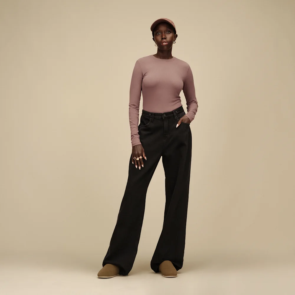 Aidelene Long Sleeve Rib Tee Allspice vue 3