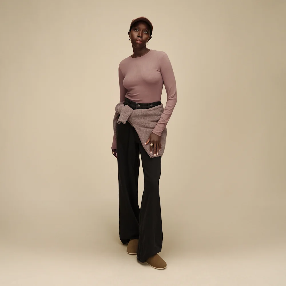 Aidelene Long Sleeve Rib Tee Allspice vue 5