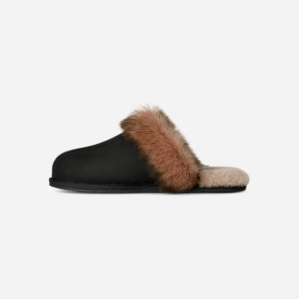 Chausson Scuffette en nubuck Black vue 3